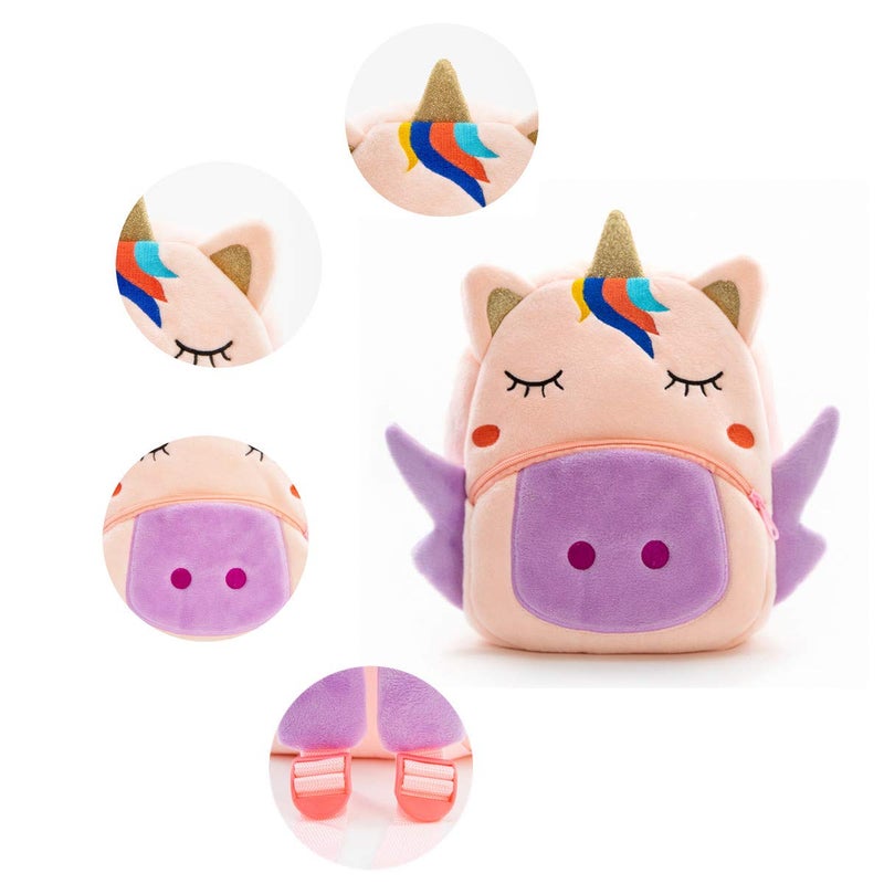 NICE CHOICE Cute Toddler Backpack Toddler Bag Plush Animal Cartoon Mini Travel Bag for Baby Girl Boy 2-6 Years(BB Unicorn) - Image 5